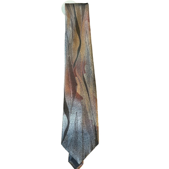 Italian Handmade Silk Abstract Watercolor Tie - Picture 1 of 3